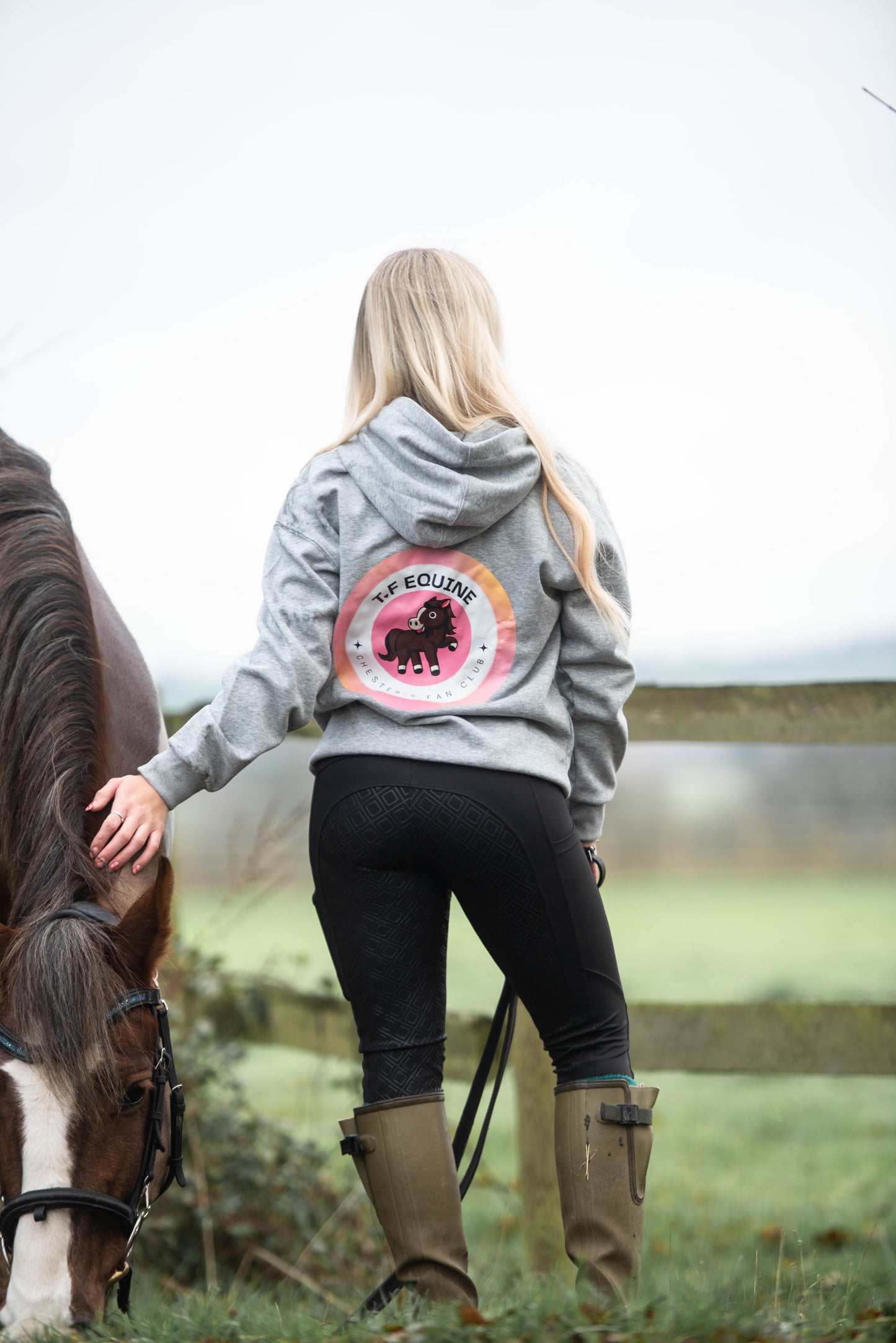 TF Equine x Chester's Fan Club Grey Hoodie 💖✨ LIMITED EDITION