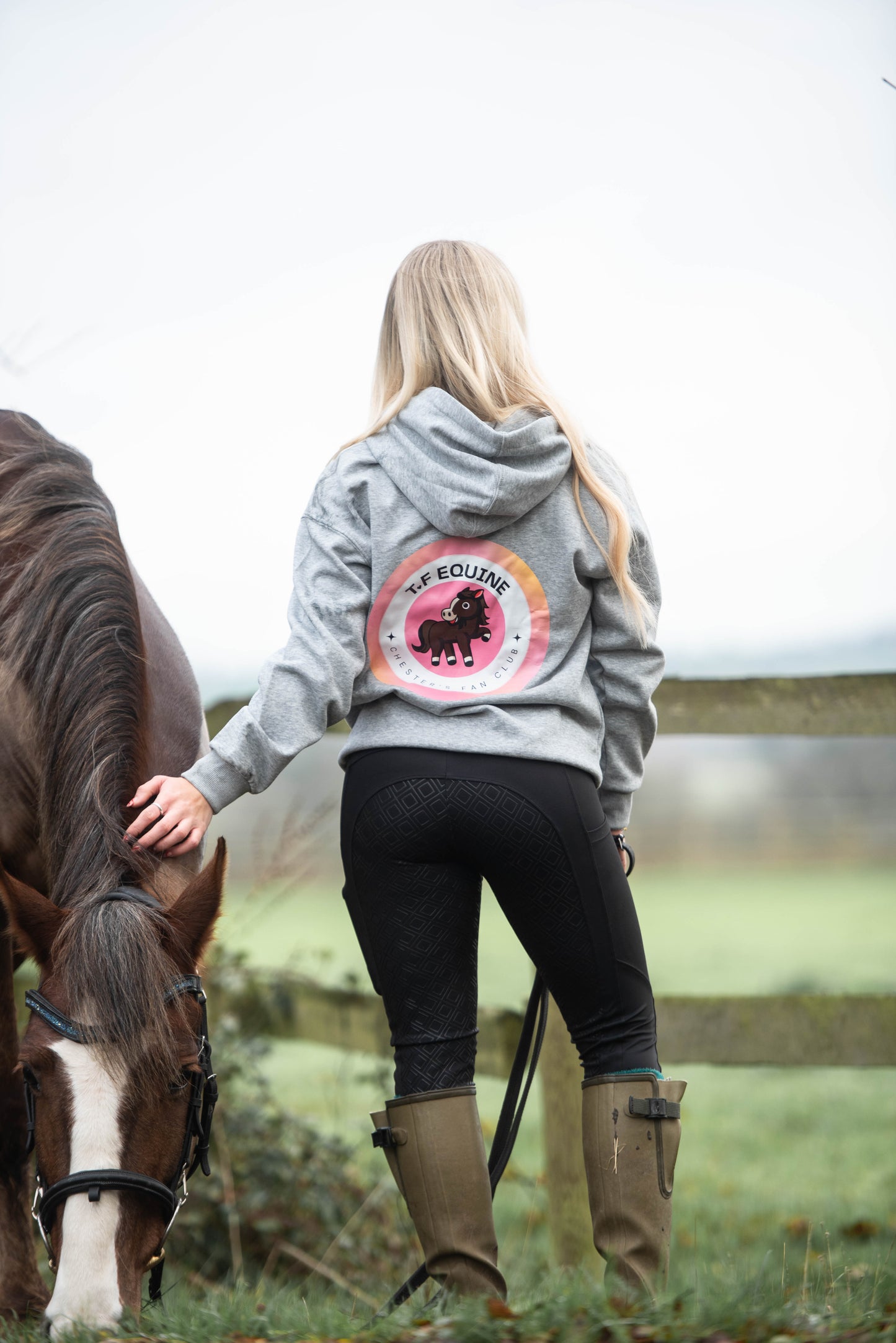 TF Equine x Chester's Fan Club Grey Hoodie 💖✨ LIMITED EDITION